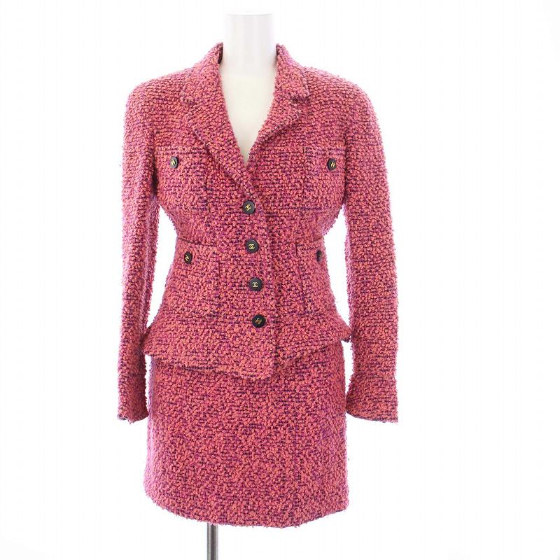 シャネル CHANEL 94A ヴィンテージ ツイード スーツ セットアップ 上下  