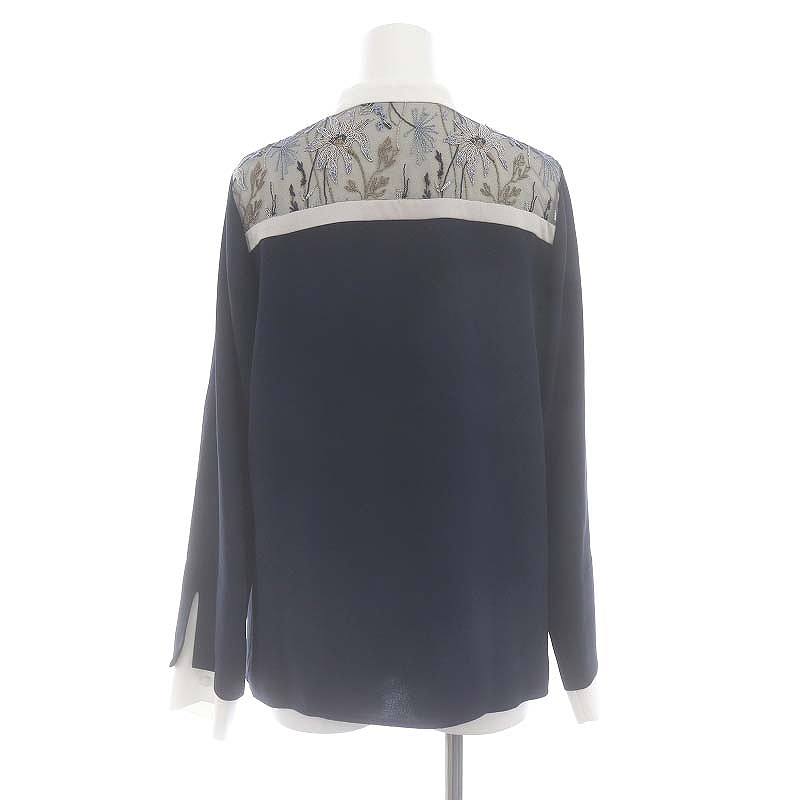 MURRAL Framed flower blouse Navy