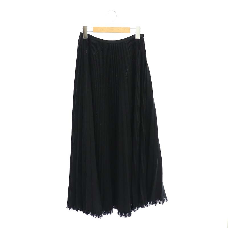 ドゥロワー Drawer コットンフリンジプリーツスカート ニットスカート  