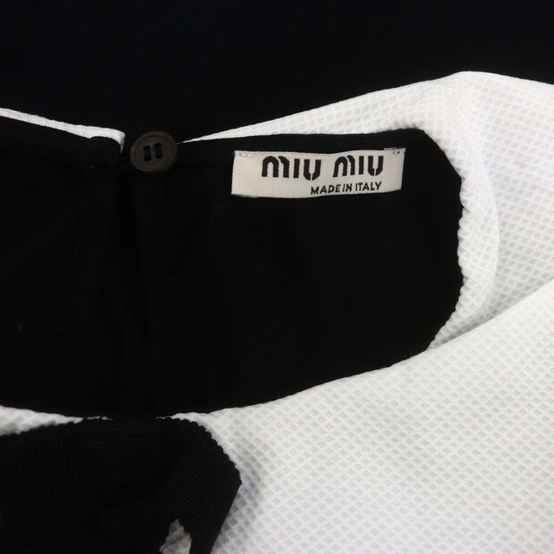 MIUMIU セーラー襟リボン付き黒半袖トップス re-miu-qo-w-00045_1.jpg