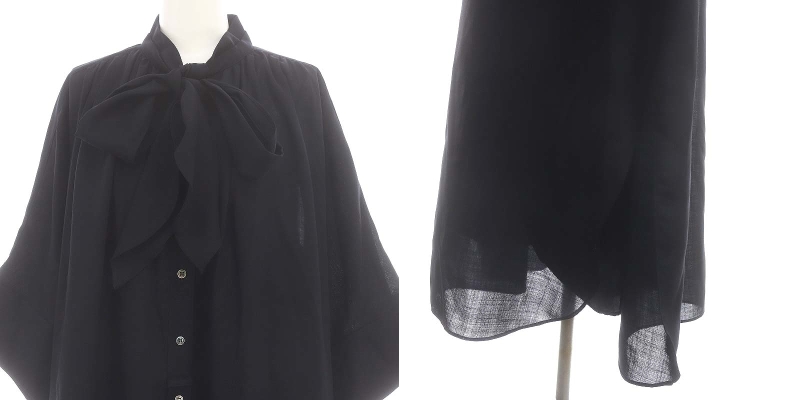 ebure (エブール) ライトビエラドルマンスリーブボウタイワンピース ebure エブール ライトビエラ ドルマンスリーブボウタイワンピース