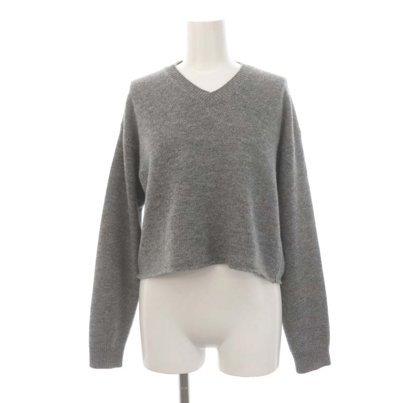 ミュウミュウ miumiu 23年製 ウール バックロゴ クロップドニット  