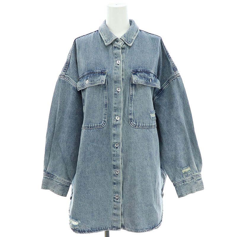 ラウンジドレス Loungedress 23AW ダメージデニムシャツ ジャケット G 