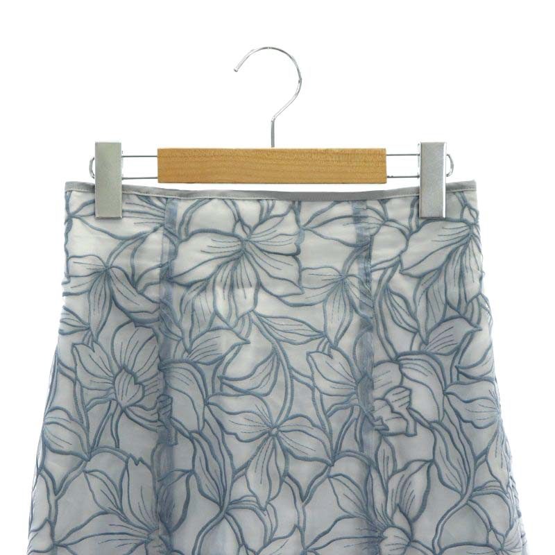 マイストラーダ Mystrada 22AW オーガンジー刺繍ナロースカート 裾  