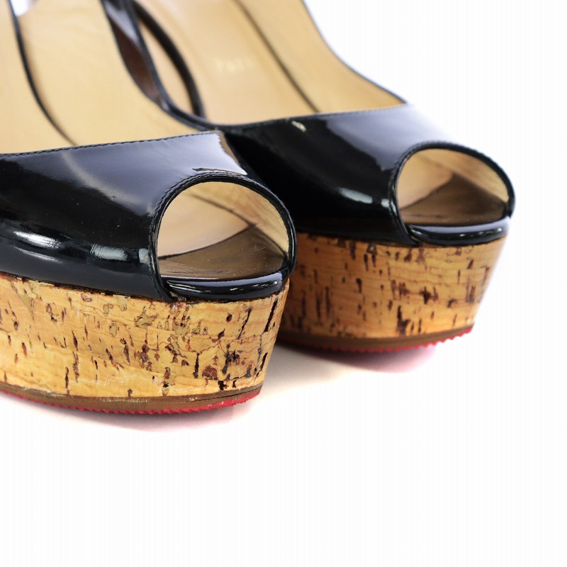 美品箱付 Christian Louboutin ウェッジオープントゥ サンダル クリスチャンルブタン Christian louboutin サンダル オープン