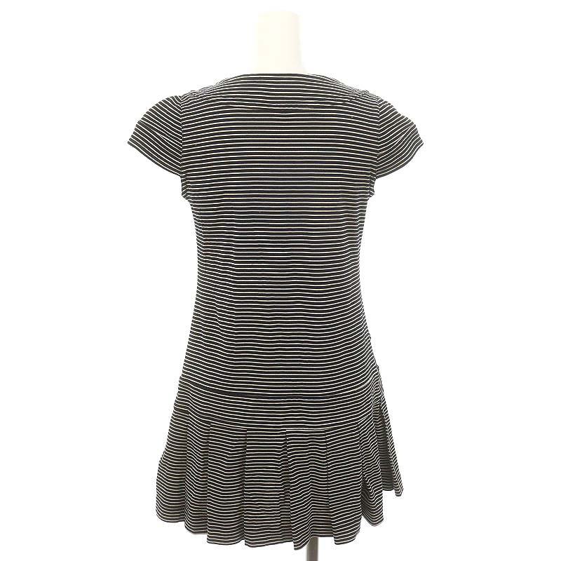 BURBERRYバーバリーブルーレーベルワンピースボーダー七袖ロゴ白