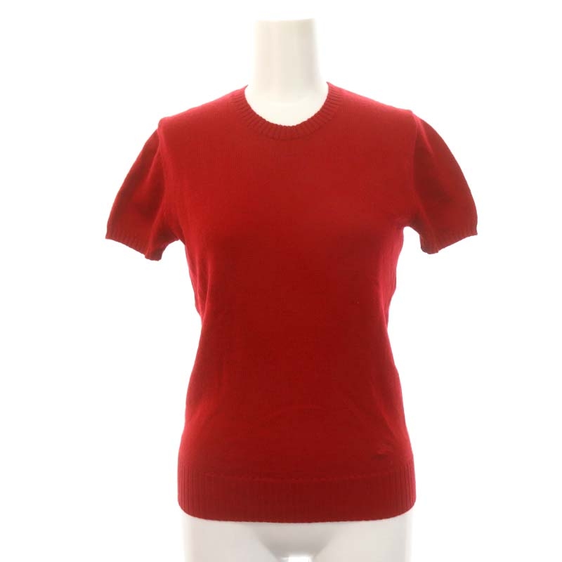 BURBERRY BLUE LABEL 半袖ニット レッド チェック柄 美品BURBERRY BLUE