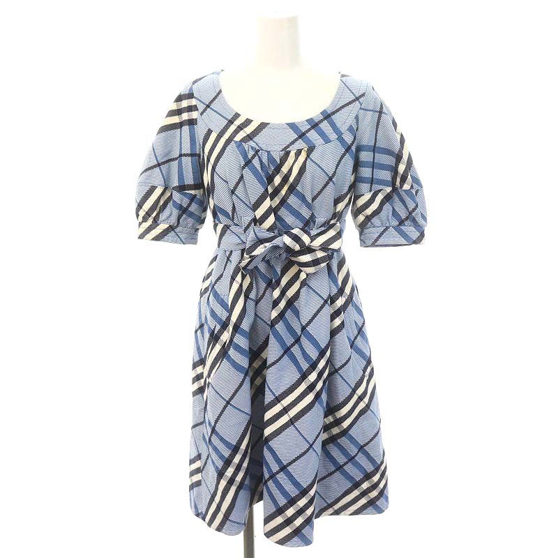 バーバリーブルーレーベル チェックワンピースS BURBERRY 半袖 34 S バーバリーブルーレーベル チェックワンピースS BURBERRY 半袖 34 S