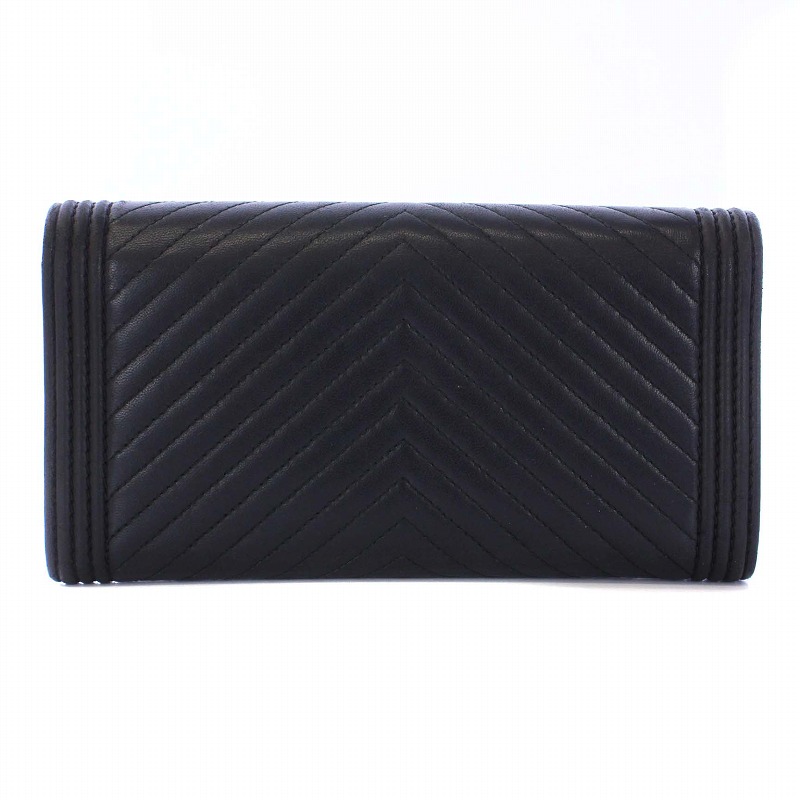 シャネル CHANEL ボーイシャネル ラムスキン Vステッチ ロング 