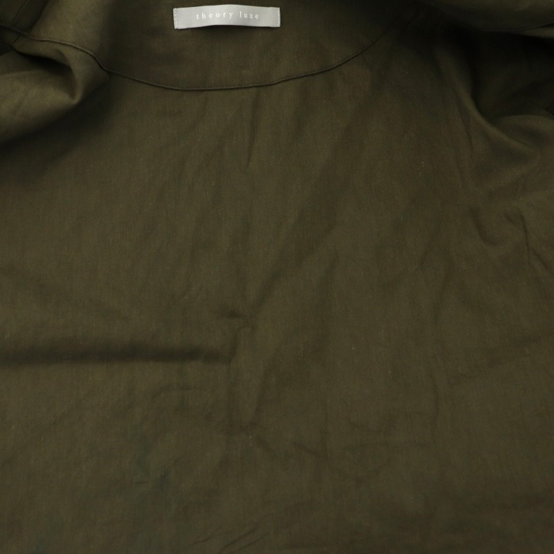 極美品セオリーリュクスCrisp Linen DITE ブルゾン　カーキ 38 極美品セオリーリュクスCrisp Linen DITE ブルゾンカーキ 38