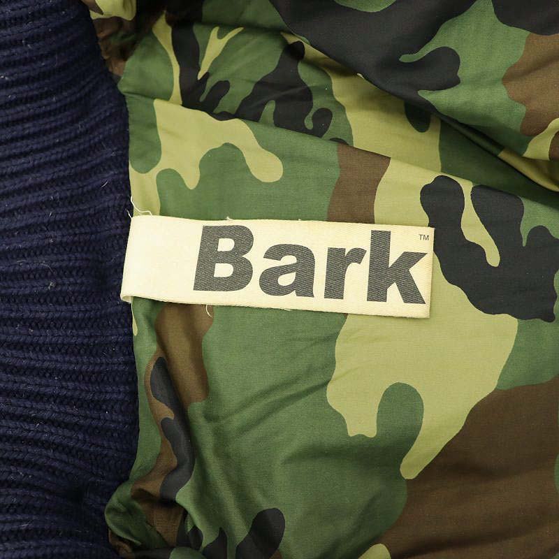 Bark フード付きダッフルコート ネイビー バーク Bark ニット ダッフル コート フード付き XS 紺 ネイビー