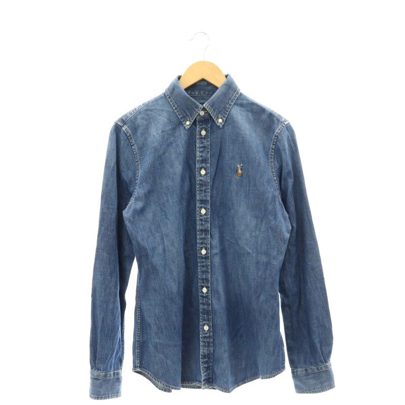 RALPH LAUREN ボタンダウン ダンガリーシャツ XLサイズ デニムシャツ ラルフ ローレン インディゴ ブルー 青 ワンポイント ポニー Ralph Lauren ボタンダウン ダンガリーシャツ