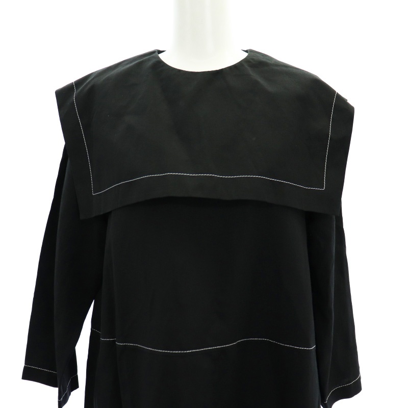 未使用品 ル フィル LE PHIL 23SS セーラーカラーワンピース リネン混  