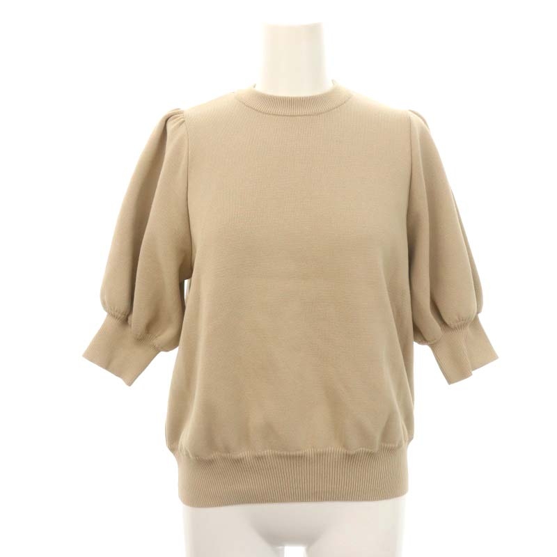 ヨリ yori 23SS コットンパフスリーブニット セーター 半袖 F ベージュ  