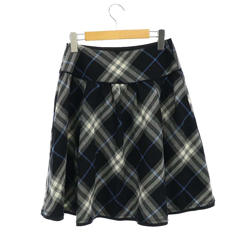 Burberry Blue Label チェック柄フレアスカート 38