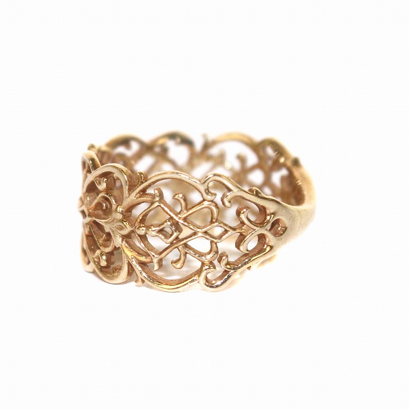 アガット agete 透かしリング 指輪 K10 11号 イエローゴールド /YI11  