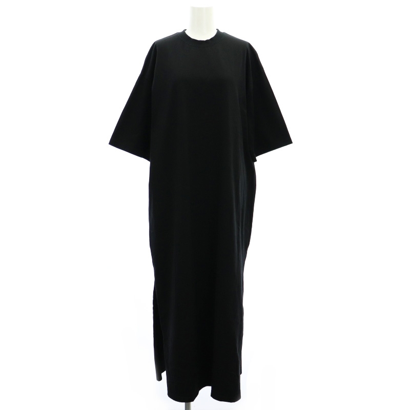 HYKE☆Tシャツ 苦し ワンピース 半袖 マキシ ロング ハイク 黒 