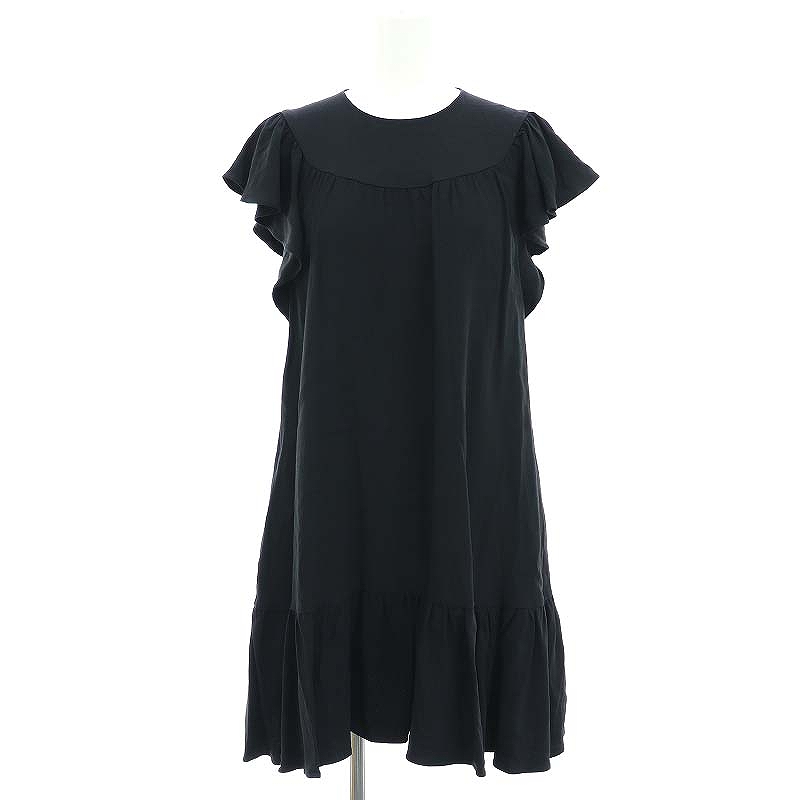 ヴァレンティノ VALENTINO ドレス ワンピース フリル ブラック 中古・古着通販】RED VALENTINO (レッドヴァレンティノ) フリル