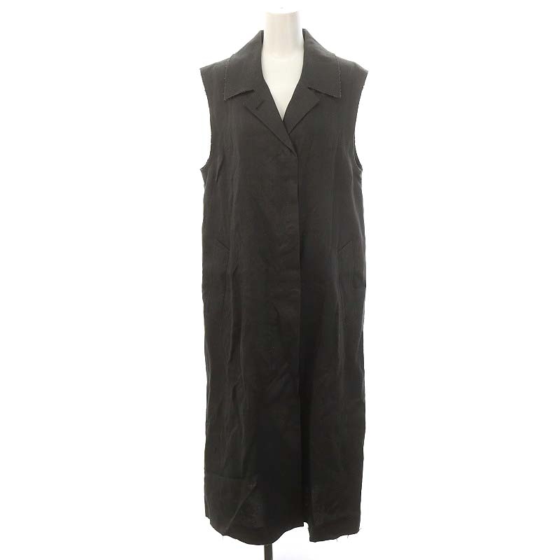 エブール ebure ミディアムリネンステンカラージレ ベスト ロング