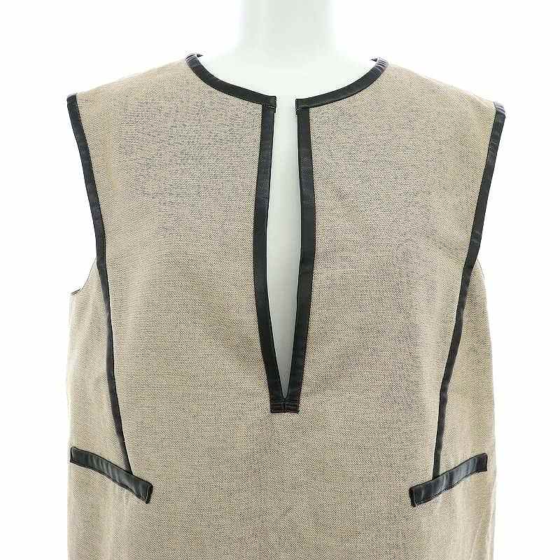 ADORE 新品37,400円 麻混オックスパイピングブラウス ADORE 22SS 麻混オックスパイピングブラウス 38（未使用品