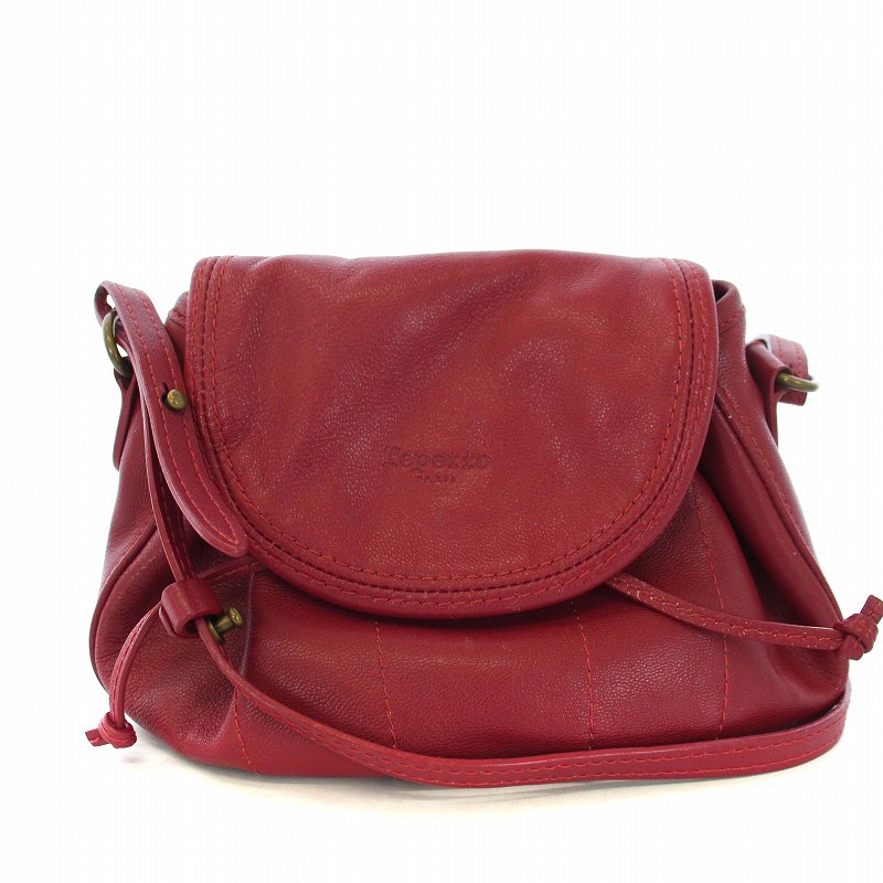 レペット Repetto ショルダーバッグ ポシェット レザー 赤 レペット Repetto ショルダーバッグ ポシェット レザー 赤