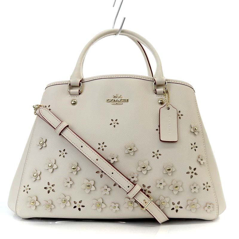 コーチ COACH フラワー パンチング ハンドバッグ ショルダーバッグ  