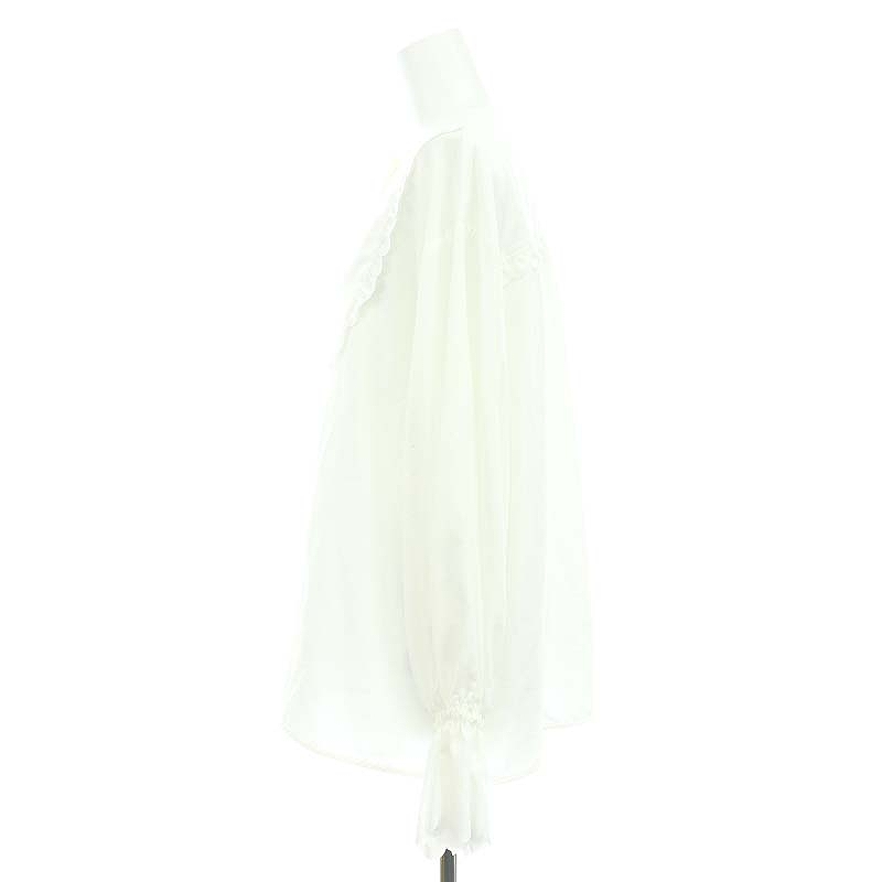 ヨリ yori 22AW スカラップカットワークブラウス 長袖 F 白