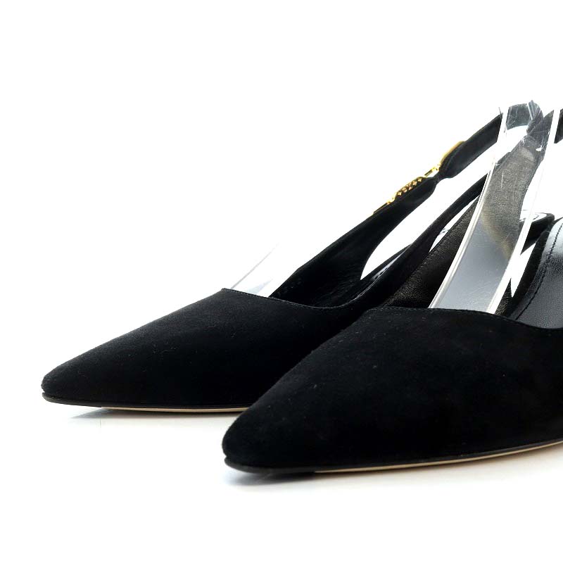美品☆LOUIS VUITTON ブラック スリングバック ハイヒール 11611374.jpg