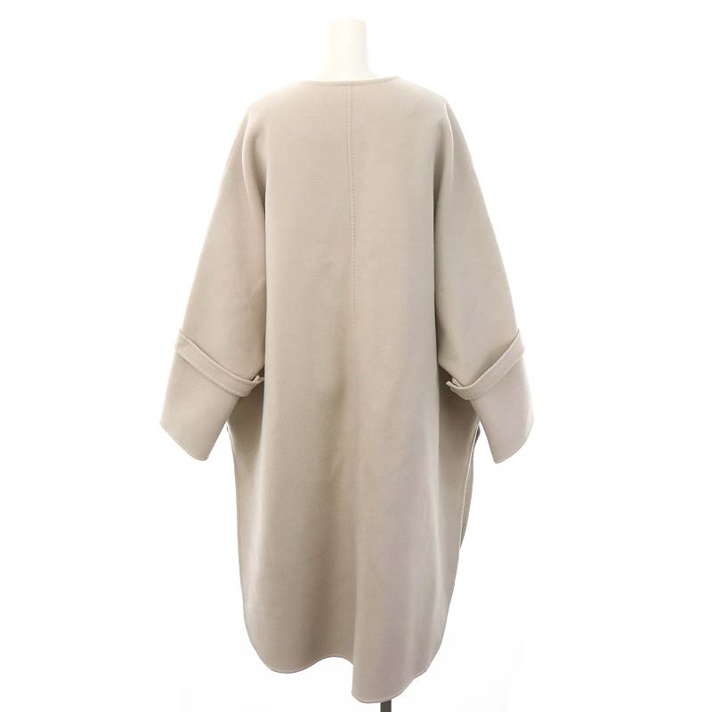 エブール ebure リュクスメルトン ノーカラーコート ロング アウター 