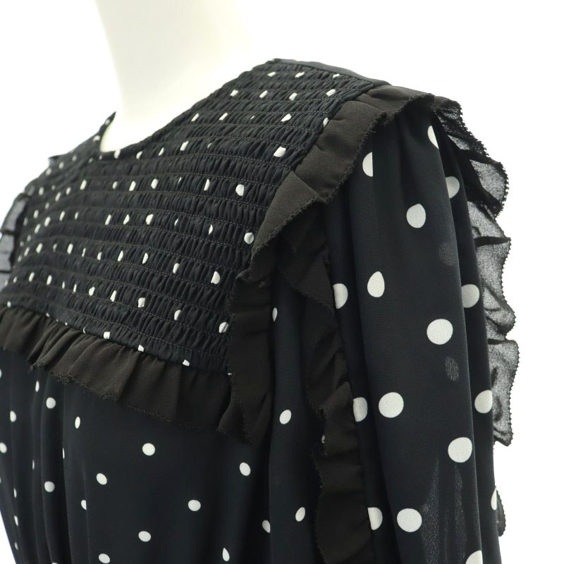 未使用品 チェスティ Chesty 23SS ミックスドットワンピース 長袖 