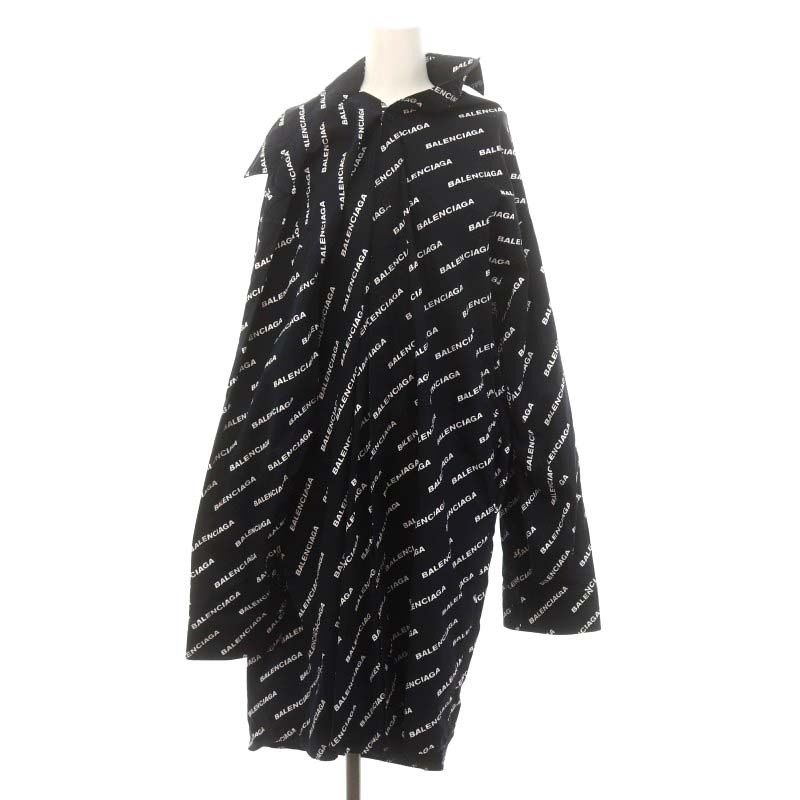 バレンシアガ BALENCIAGA WARDROBE ロゴ 総柄 シャツワンピース ロング  