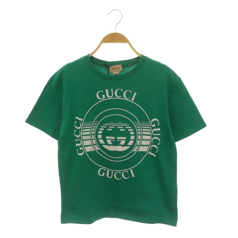 グッチ GUCCI 半袖Tシャツ カットソー GG プリント クルーネック 10 緑 