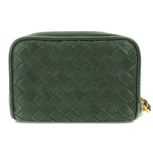 BOTTEGA VENETA コインケース ラウンドファスナー グリーン（美