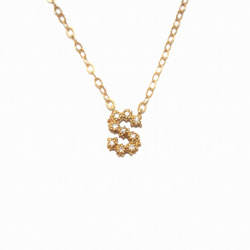 アーカー AHKAH イマジンイニシャルネックレス S ペンダント K18 