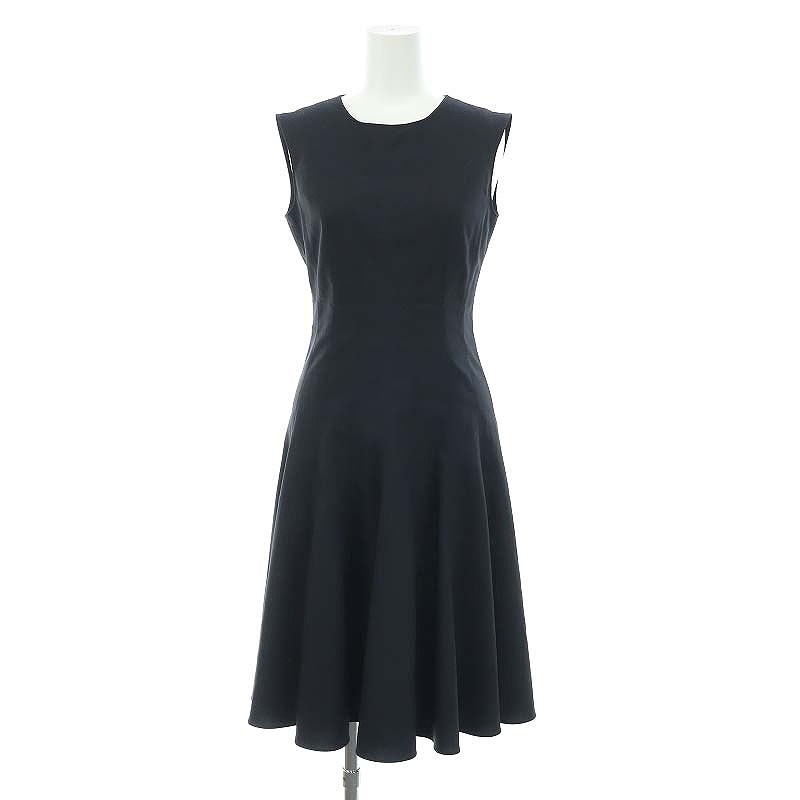 エポカ EPOCA ノースリーブワンピース ロング ミモレ リネン混 38 紺  