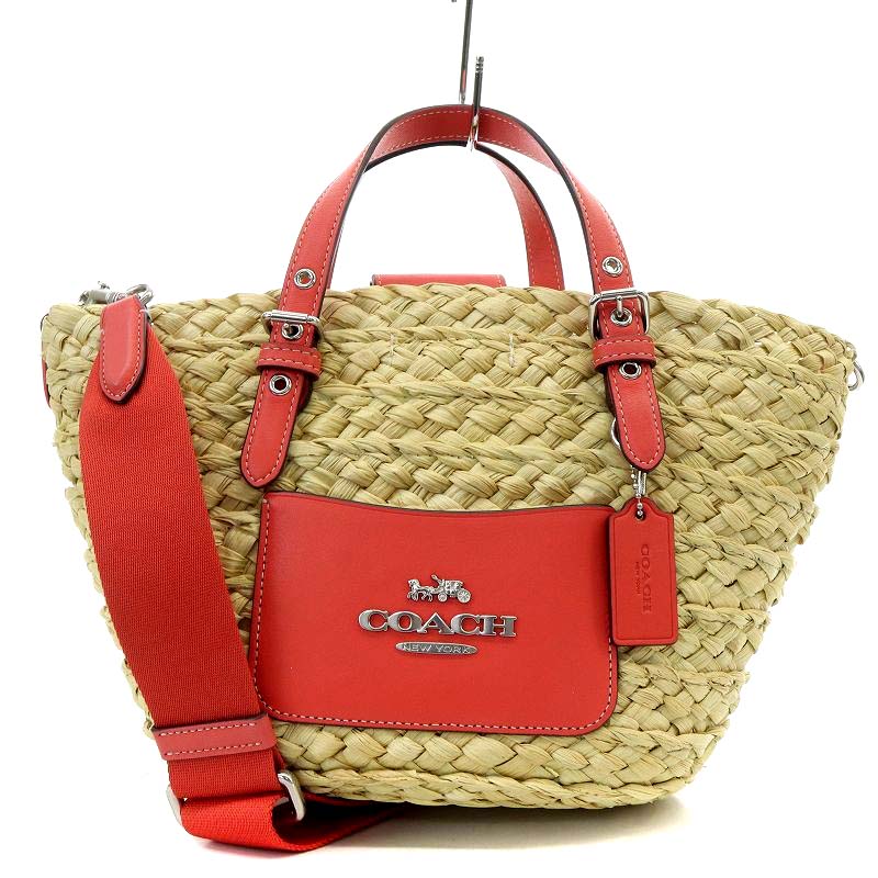 COACH CJ519 2WAY カゴバッグ ショルダーバッグ ハンドバック Amazon.co.jp: [コーチ] バッグ ストロー スムースレザー かご