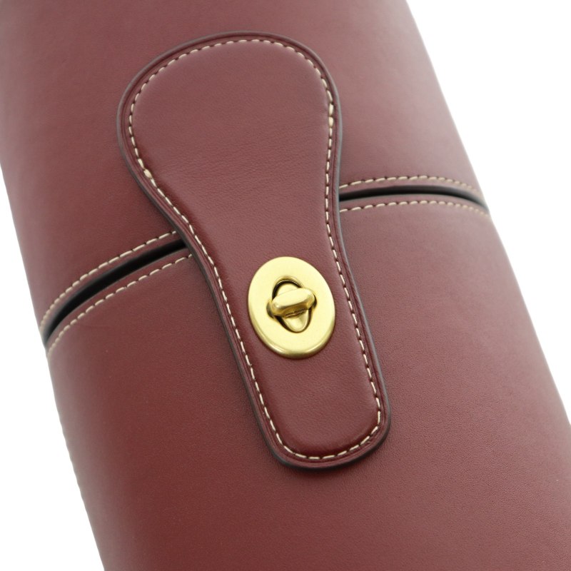 COACH　革ワインボトルケース　ノベルティグッズ　未使用　ボルドー COACH革ワインボトルケースノベルティグッズ未使用ボルドー