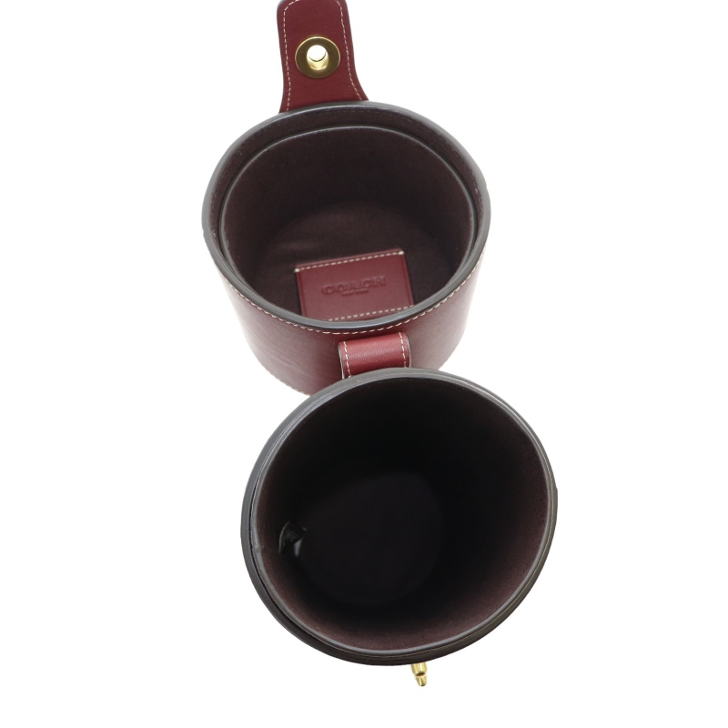 COACH　革ワインボトルケース　ノベルティグッズ　未使用　ボルドー COACH革ワインボトルケースノベルティグッズ未使用ボルドー
