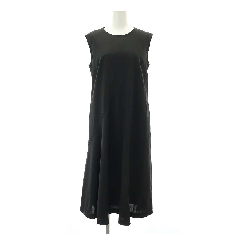 美品】ENFOLD ライトミラノ5分袖Aラインドレス ワンピース 黒 36 美品】ENFOLD ライトミラノ5分袖Aラインドレス ワンピース 黒 36