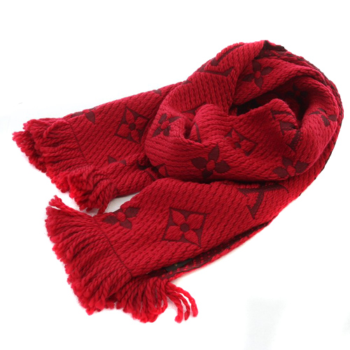 ルイヴィトン LOUIS VUITTON エシャルプ ロゴマニア マフラー ウール  