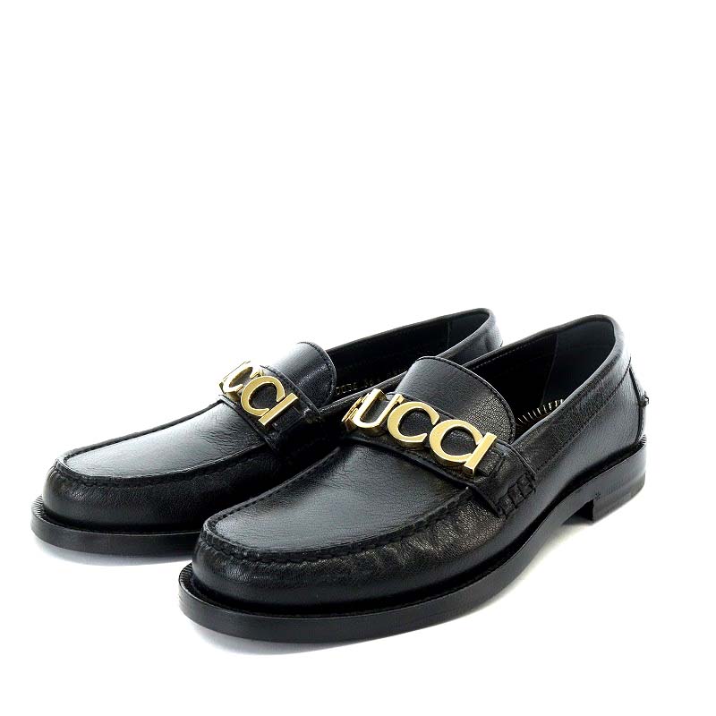 未使用品 グッチ GUCCI ローファー スリッポン ローヒール ロゴ  