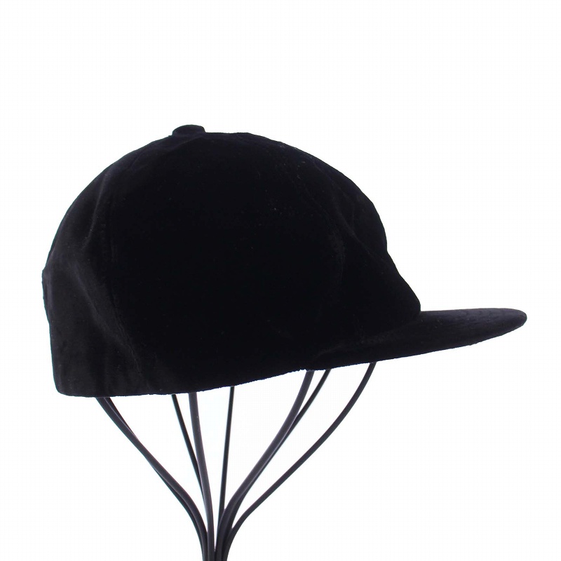 シャネル [ CHANEL ] ココマーク ベロア キャップ ブラック 黒 SIZE［M］ レディース メンズ 帽子 E7A-13 未使用品 CHANEL シャネル CCロゴキャップ 帽子 ココマーク 刺繍
