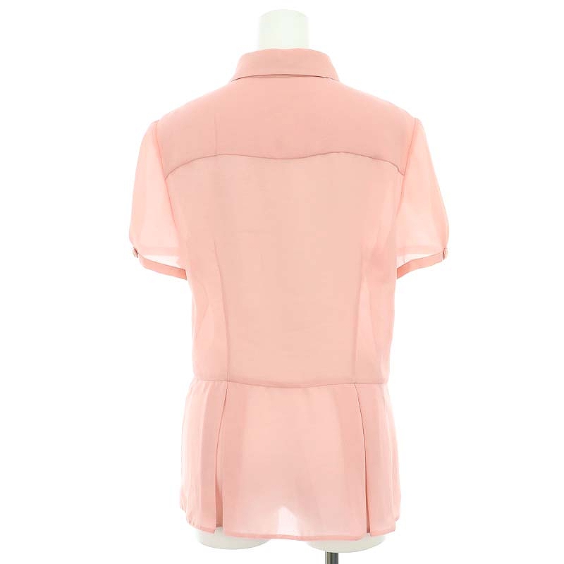 プラダ PRADA 半袖ブラウス シャツ パフスリーブ シフォン 42 ピンク  
