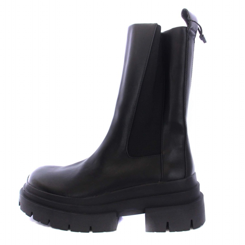 ZARA リアルレザーサイドゴアブーツ ZARA - ZARA リアルレザートラック