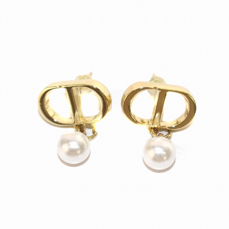 ディオール Dior ピアス 両耳用 CDロゴ パール ゴールド色 /YI28 □OH 