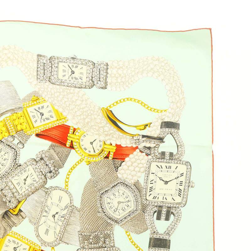 安い，人気セール】 ☆スカーフ☆Cartier カルティエ☆大判☆時計柄