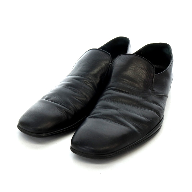 プラダ PRADA スリッポン レザー ローファー スクエアトゥ 7.5 26.5cm 