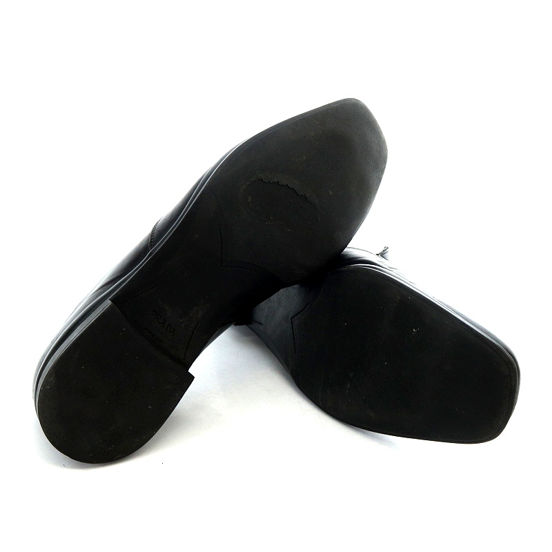 プラダ PRADA スリッポン レザー ローファー スクエアトゥ 7.5 26.5cm