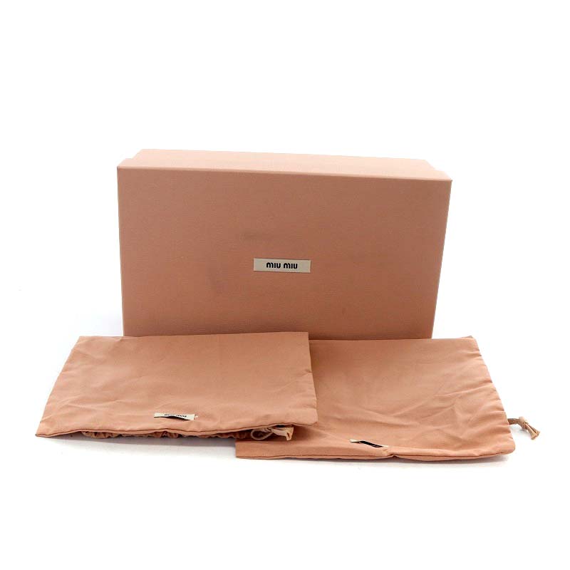 ミュウミュウ miumiu グリッターローファーパンプス ラウンドトゥ 37  