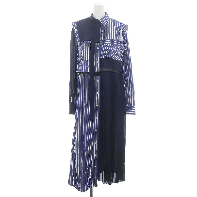 サカイ sacai 22年 Cotton Poplin Dress ドッキングシャツワンピース  